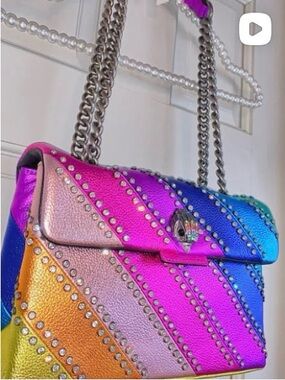 Kurt Geiger Multicolor Metallic Studded Shoulder Bag